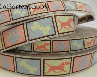 Webband Dog Pastel, Dog Border, 2 cm de large, USA Import