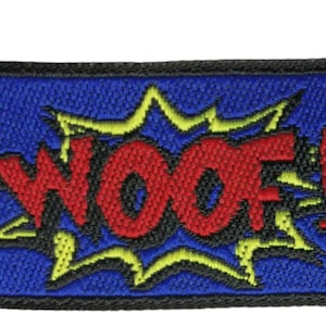 Webband dogs, comic, dog border, WOOF, 2.4 cm wide, dog collar and more