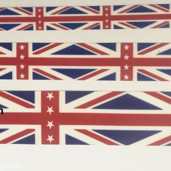 Grosgrain ribbon flags, Union Jack, 38 mm wide