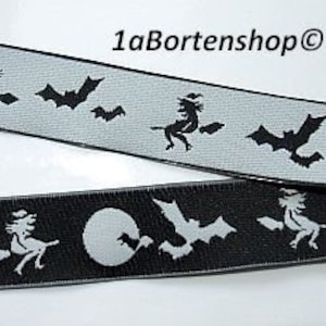 Halloween ribbon, witch border, bat