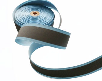 Reflektorband, Leuchtband hellblau, 3,8 cm, Ripsband