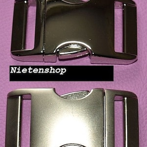 Aluminium buckle 25 mm, high gloss, click closure, DIY dog collar