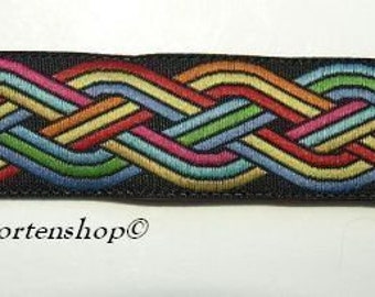 Web ribbon Celtic knot, colorful 2 cm