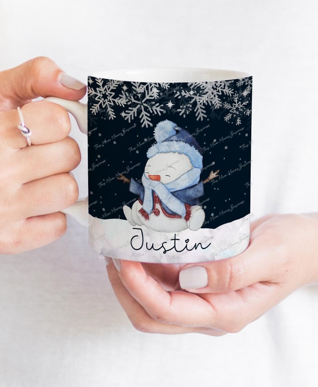Tasse En Porcelaine Fine Bonhommes De Neige AMBIENTE - Neuf Sous Emballage, Déco Hivernale Mignonne