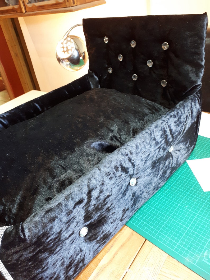 Luxury Crushed Velvet Upholstered Dog/cat Bed Etsy