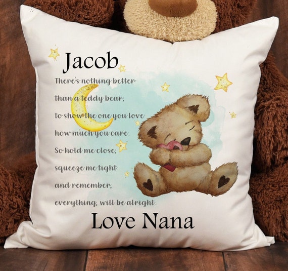 Personalised child s Teddy Bear cuddle hug cushion