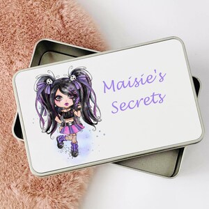 Personalised Goth Chick Tin, Fashion Girl Gift