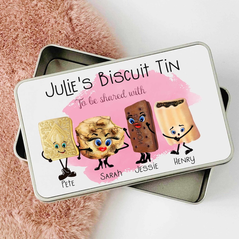 Personalised Biscuit Tin, custom gift for Grandad, Nana, any name. Birthday, Christmas gift. Choice of Tin size image 4