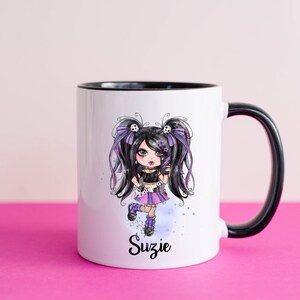 Personalized Goth Chick Mug, Fashion Girl Birthday Gift