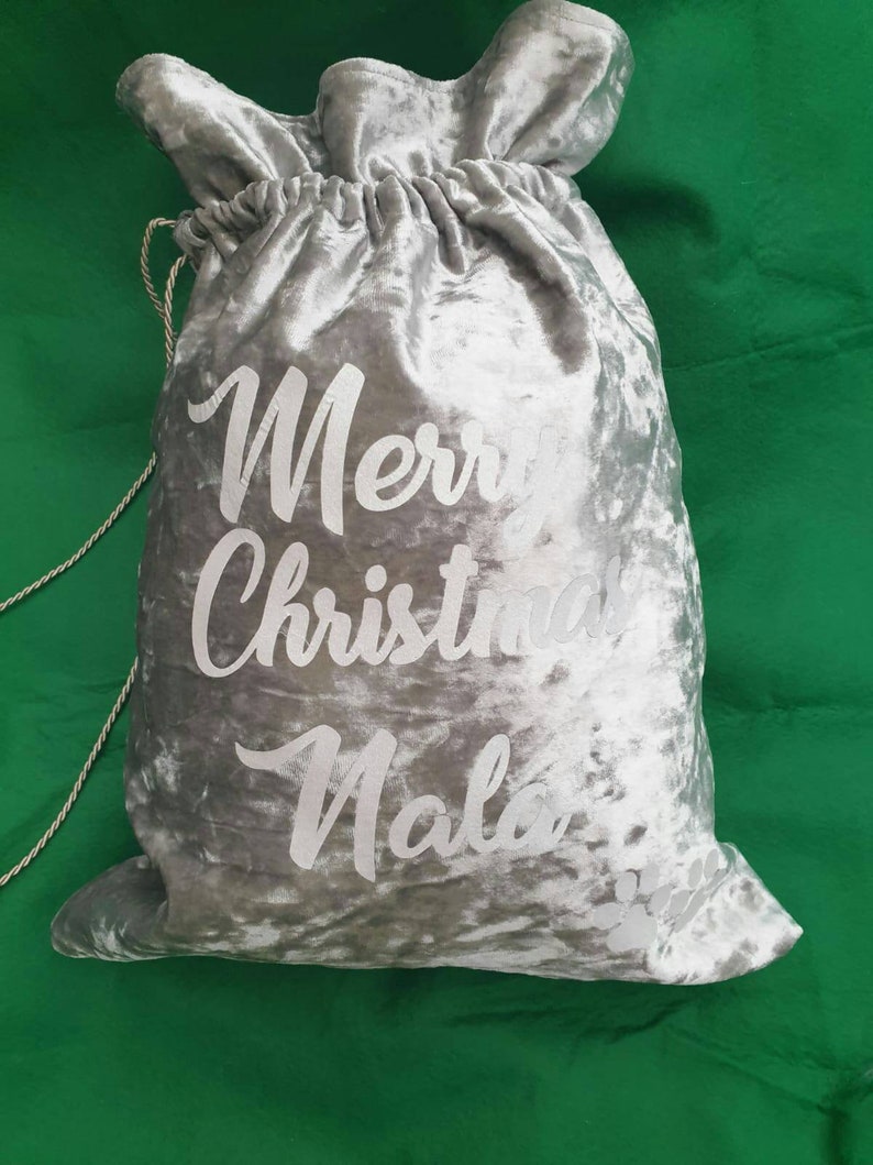 Dog or cat Santa sack Personalised Christmas present sack
