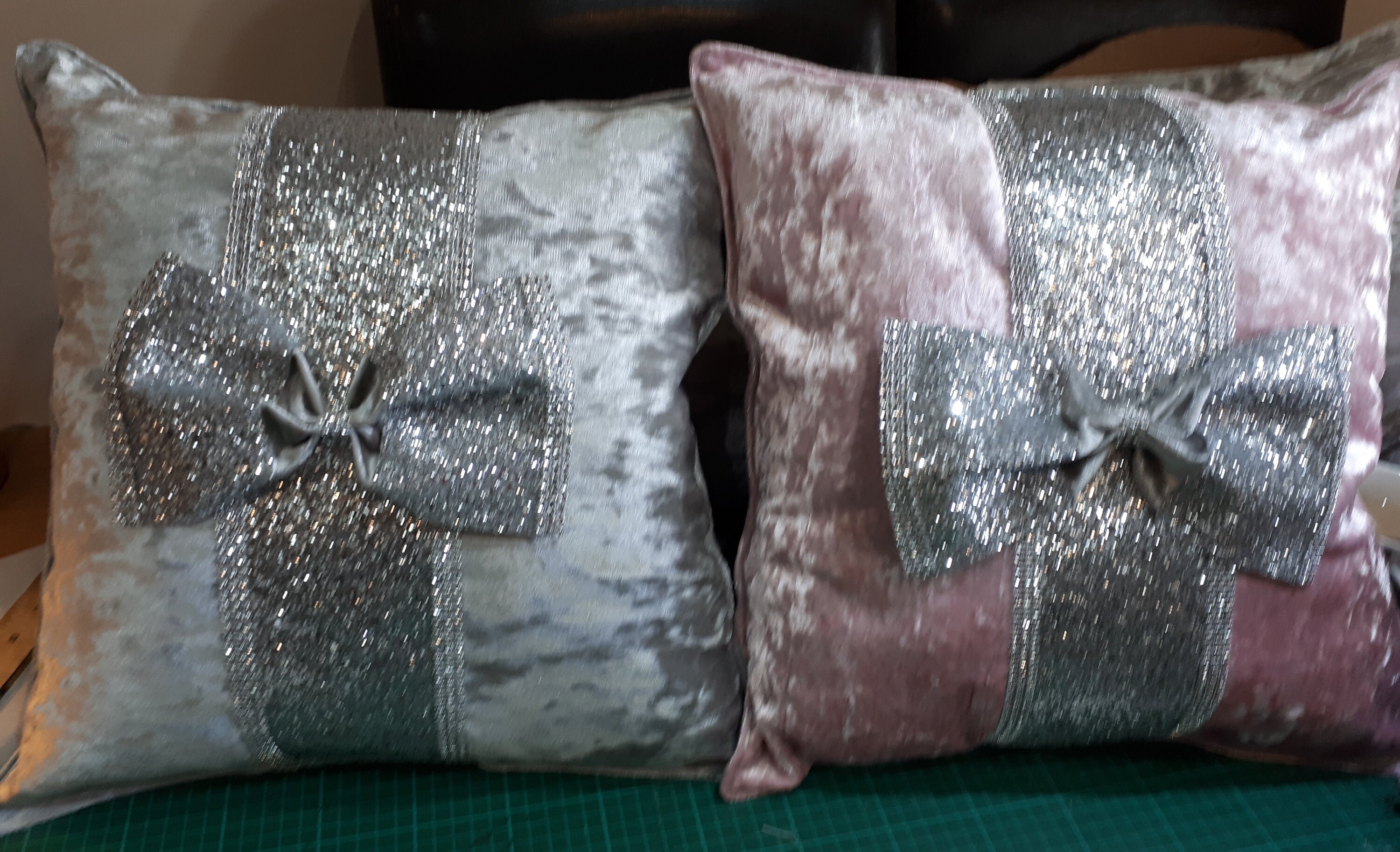Grey diamante cushions cheap