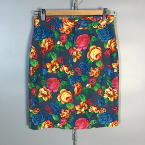 Vintage Kenzo Jungle Womens Wool Print Floral Mini Skirt Size 38