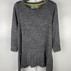 Gudrun Sjoden Womens Tencel Striped Long Sleeve Dress Tunic Size XS / S