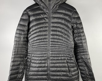 Abrigo largo acolchado Arcteryx Nuri para senderismo al aire libre para mujer, color negro, talla S/M