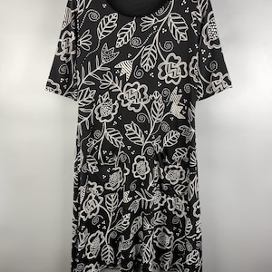 Gudrun Sjoden Cotton Modal Lagenlook Floral Short Sleeve Long Dress Size M