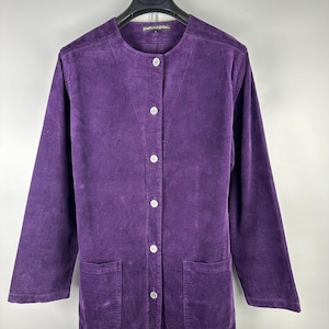 Gudrun Sjoden Organic Cotton Button Purple Long Sleeve Shirt Size M