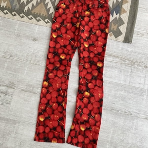 Vtg Rare Dolce Gabbana D&G Womens Cotton Printed Multicolor Flared Pants Size 28