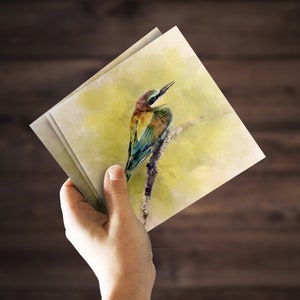 Biglietto d'auguri per l'acqua colorante per le ape – Carta d'auguri per l'acquerello – Art Nature Card – Wildlife Art Card UK – Bird Painting – Biglietto di compleanno