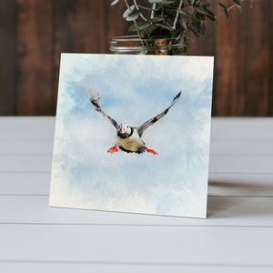 Carte de voeux à l’aquarelle de Macareux – Carte de voeux d’art aquarelle – Carte d’art d’art – Carte d’art sauvage royaume-Uni – Peinture d’oiseau – Carte d’anniversaire