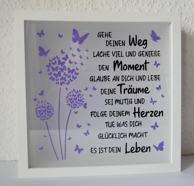 Leuchtrahmen, beleuchteter Bilderrahmen in weiß gehe deinen Weg , Geschenk 18. Geburtstag, Abitur, Konfirmation, Schulabschluss, Auszug Bild 6