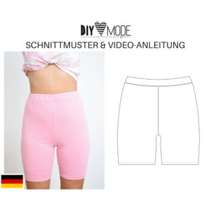 RADLERHOSE Schnittmuster mit Video-Anleitung  / PDF Download Damen Hose Shorts Yoga deutsch für Frauen nähen