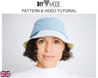 BUCKET HAT Sewing Pattern / Unisex hat for adults woman man teenager | pdf sewing pattern with video instructions | A4 & US letter