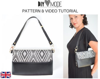 3 in 1 BAG: Handbag, Fanny Pack, Foldover Clutch | pdf sewing pattern with video instructions | A4 & US letter