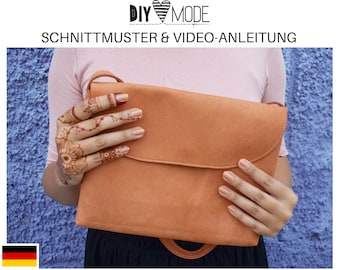 HANDTASCHE Schnittmuster mit Video-Anleitung  / PDF Download Anleitung deutsch Handtasche für Frauen Tasche nähen Geschenk Geschenkidee