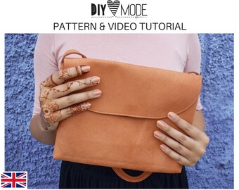 HANDBAG PDF sewing pattern with video tutorial  / Bag for women woman minimalist elegant beginner easy