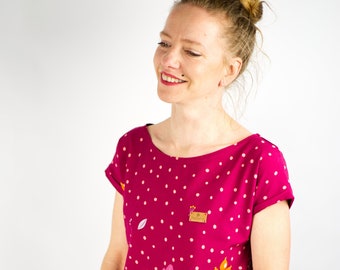 Shirt Lio_04 Magenta mit Blumenprint