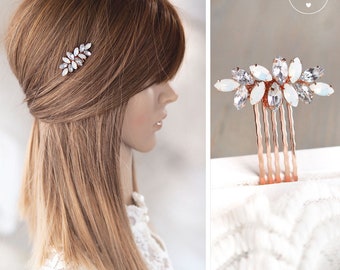 Haarkamm "Mila rosé" Opaleffekt Strass Haarschmuck Brautschmuck Braut Headpiece