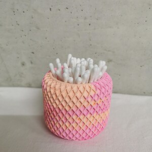 Aufbewahrung Wattestäbchen Dose , Halter, rosa Orange pink Raysin 200, Badezimmer Accessoires, minimalistisch, schlicht, bunt, farbig