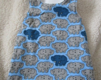 Sleeping bag, swaddling bag for doll size approx. 36 cm with elephants