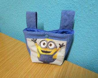 Handlebar bag, bicycle bag, children's bag, impeller with Minions/Jeans on the outside and polyester on the inside