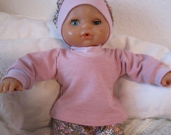 Doll clothes leggings, T-shirt and hat for doll size approx. 36 cm