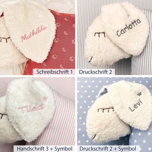 Kuschelkissen Schlafschaf Bobeli mit Namen Dunkelblau mit Sternchen 56 SCHAFKIND Bild 5