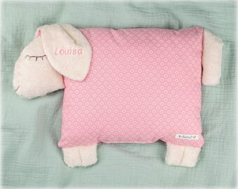Sleeping sheep "Louisa" unique piece with name, embroidered as shown, not personalizable, old pink clover leaf - Bobeli