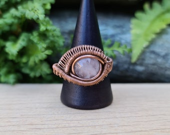 The "Serafina" Rose Quartz in Copper Ring