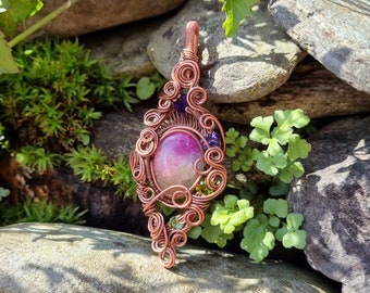 The "Juniper" Rainbow Quartz in Copper Pendant