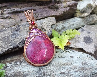 The "Elisa" Fire Agate in Copper Pendant