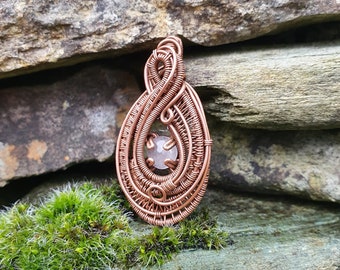 The "Maura" Rose Quartz in Copper Pendant