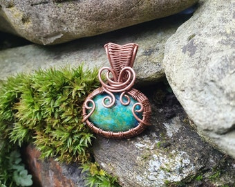 The "Robin" Dyed Jasper in Copper Pendant