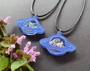 The Recycled Resin Planet Necklaces