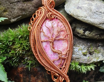 The "Ethel" Tree of Life Fossilized Coral in Tarnish Resistant Copper Pendant