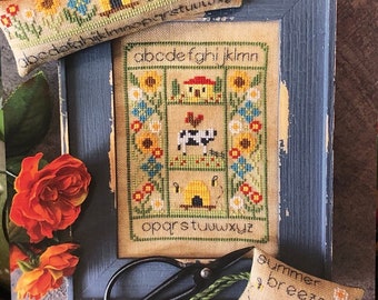 TINY MODERNIST Center /& Border ONLY Spring Blessings #1 counted cross stitch patterns at thecottageneedle.com