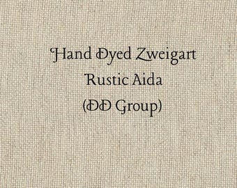 Cafe au Lait Rustic Aida (OR-DDA-22) ~ Hand Dyed Zweigart Oatmeal Rustico Cross Stitch Fabric