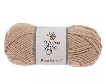 Yarn Bee Pearlspun Yarn (Pale Taupe) ~ soft machine washable 100% low pill acrylic