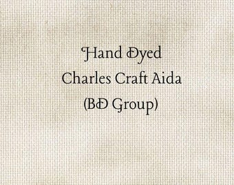 Khaki Aida (CC-BDA-38) ~ Hand Dyed Charles Craft Cross Stitch Fabric