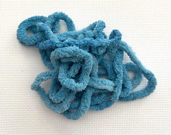 Turquoise Blue Petite Chenille Trim (PC-23) by Vintage NeedleArts ~ hand dyed 2 continuous yards
