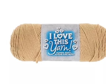 I Love This Yarn! (Light Taupe) ~ super soft machine washable 100% acrylic